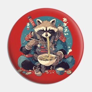 samurai raccoon Pin