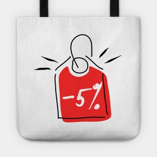 Discount 5%. Promotion, bonus, gift, marketing, advertising. Tote