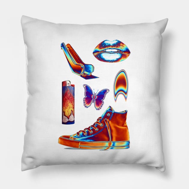 High Contrast Holo Print Pillow by dinaaaaaah