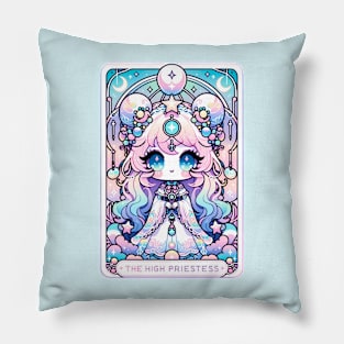 High Priestess Tarot Card Kawaii Cute Pastel Goth Anime Pillow