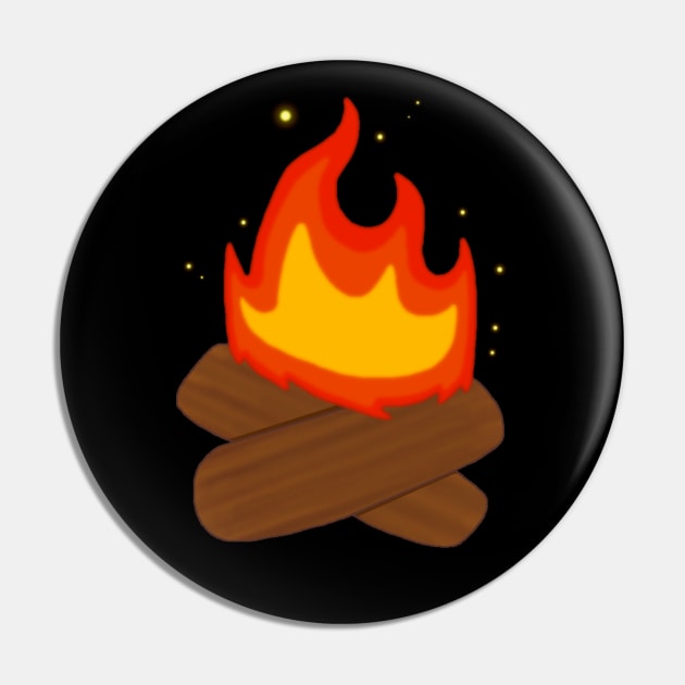 Cartoon Bonfire Pin by TheCameraEyeDesigns