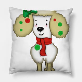 Cute Poodle Drawing Pillow