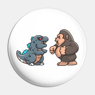 cute godzillz vs king kong Pin