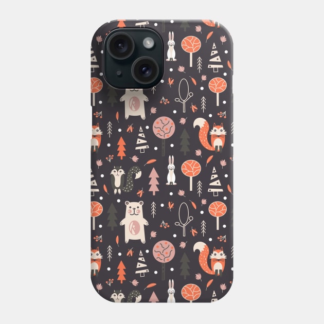 Bear and Fox in the Forest Phone Case by Simplulina