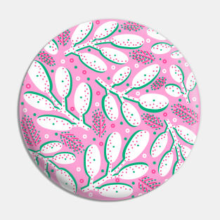 Pink White with Green Accents Pin