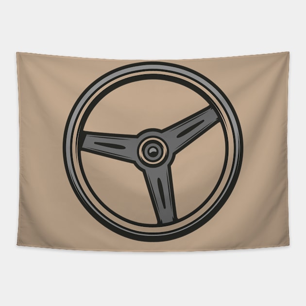 Vintage Steering Wheel Tapestry by wearapex