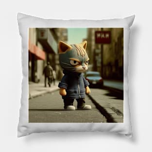 Clay Hipster Cat 2 Pillow