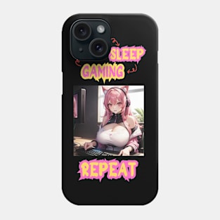 Eat Sleep Gaming Repeat Anime Girl Phone Case