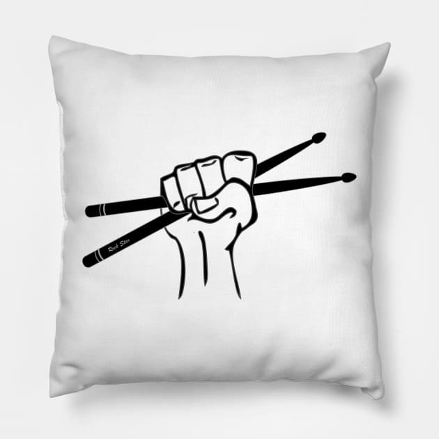 Drumsticks In Hand Pillow by THP Creative