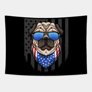 Patriotic Pug Bandana American Flag USA 4th Of July Dog Gift Tapestry