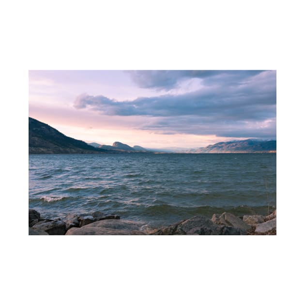 Storm Waves and Sunset Sky on Okanagan Lake by Amy-K-Mitchell