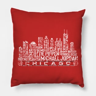 Chicago Basketball Team All Time Legends, Chicago City Skyline Pillow