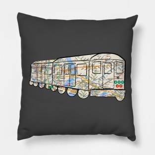 NYC subway car Pillow