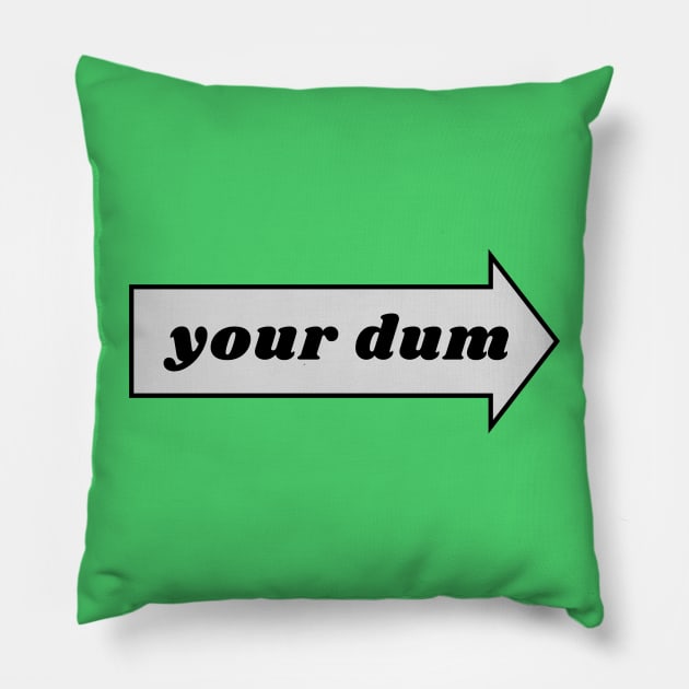 Your dum. funny silly humor Pillow by C-Dogg