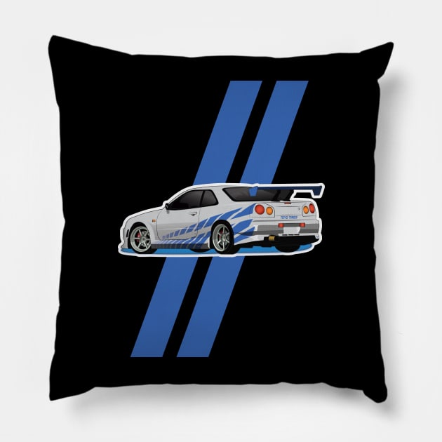 Brian's Skyline Pillow by ArielAutoArt