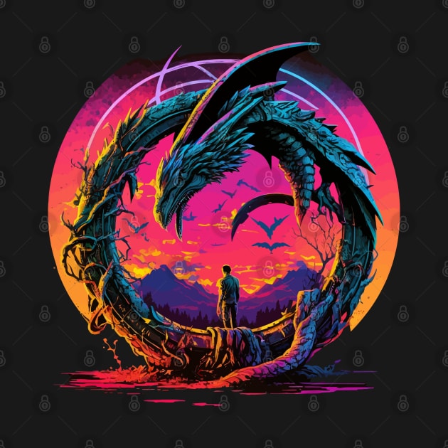 Synthwave Ouroboros by Spaksu