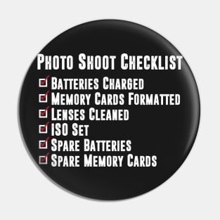 Photo Shoot Checklist Pin