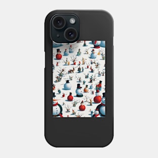 Christmas Seamless Pattern - Snowman #3 Phone Case