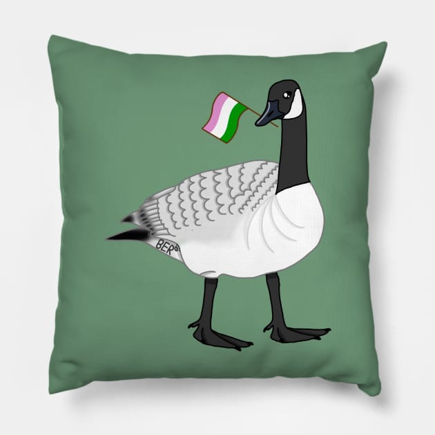 Giselle The Genderqueer Goose Pillow by SentABearToSpace 