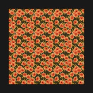 Red Flowers Pattern T-Shirt