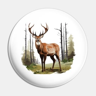 Deer And Forest Pin