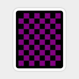 Purple and Black Chessboard Pattern Magnet