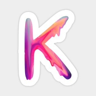 Letter K In Vibrant Watercolor Magnet