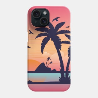 Sunset at beach - Hand drawn Phone Case
