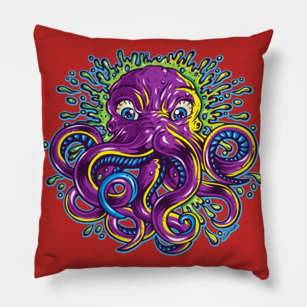 Wild Octopus Pillow by renatodsc