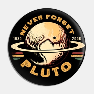 Celebrate Pluto's Journey 1930-2006 - Retro Planet T-Shirt Pin