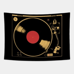 Turntable Vinyl Record Analog Record Music Producer Vintage Music Graphic Tapestry