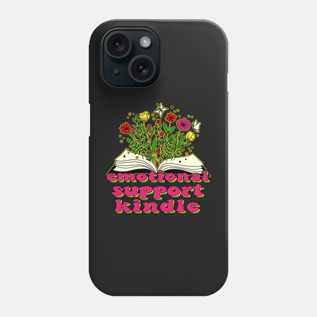emotional support kindle groovy book lovers Phone Case by masterpiecesai