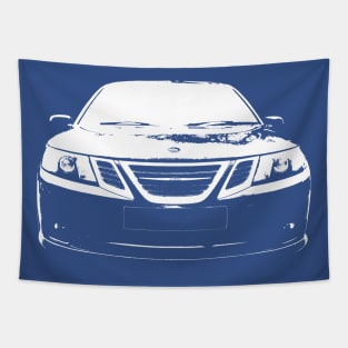 Saab 9-3 2nd generation classic car white monoblock Tapestry