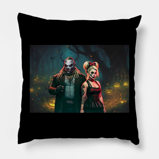 Bray wyatt and alexa Pillow by Carterboy