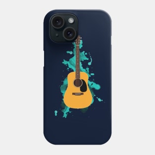 Dreadnought Style Acoustic Guitar Natural Finish Phone Case