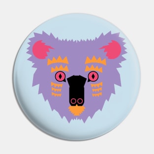 Koala Bear Face, purple Pin