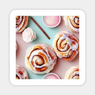 Watercolor cinnamon bun pattern Magnet