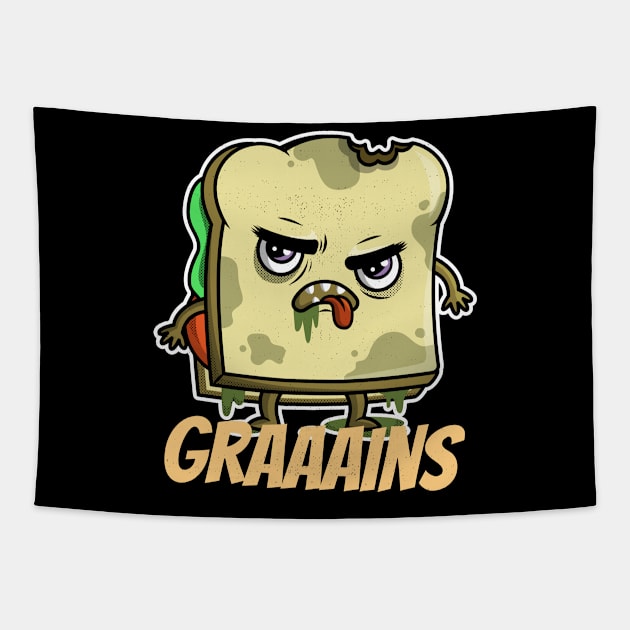 Grains Toast Halloween Gift Tapestry by schmomsen