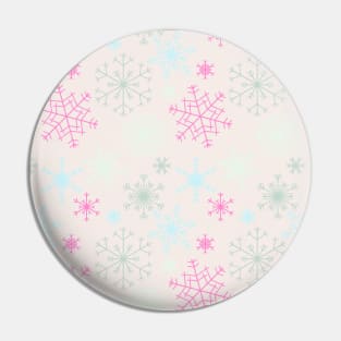 Falling Snowflakes - Sweet Pastel - Minimalist Colorful Holidays Pin