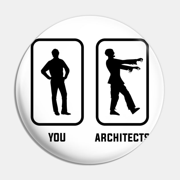 A Normal You Versus an Architect Zombie Pin by Freid