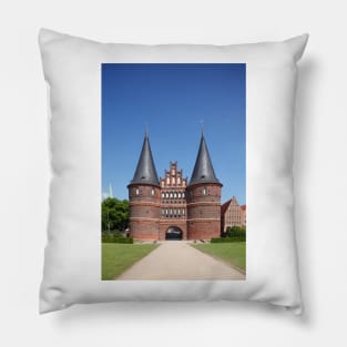 Holsten Gate, Luebeck, Schleswig-Holstein, Germany, Europe Pillow