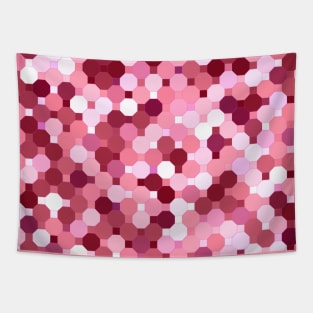 Shades of Peach Pink Hexagons Tapestry