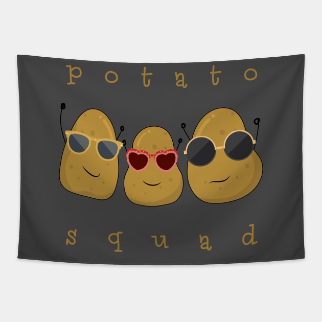 Funny Potato Squad Shirt - Sunglasses Potatoes Friends Tapestry by CMDesign