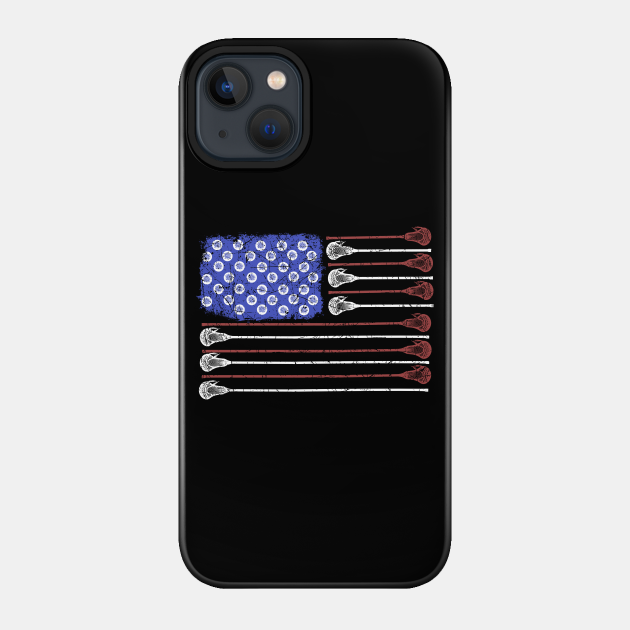 Larcrosse USA Flag Vintage - Lacrosse - Phone Case