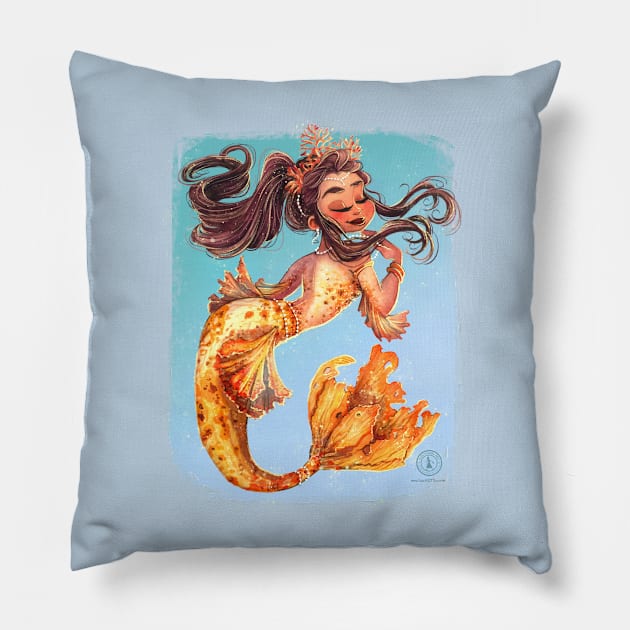 Goldfish Mermaid Pillow by MeikeARTS