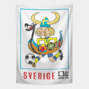 Sverige / Sweden 70s Football Retro Fan Design Tapestry