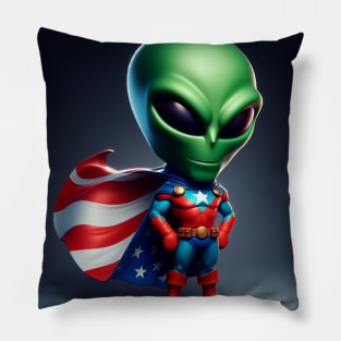 Martian Alien Caricature #7 Pillow