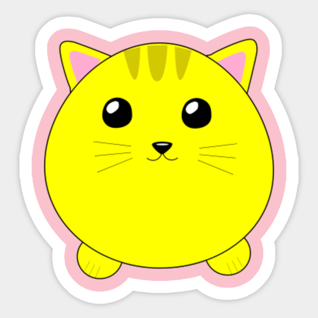 Adorable Cute Yellow Cat Design For Pet Lovers - Cats And Kittens - Sticker