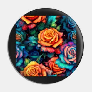 Radiant Rose Seamless Floral Pattern Pin