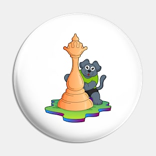 Dog at Chess with Chess piece Queen Pin